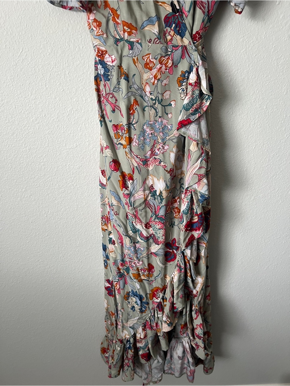 Bali Elf Floral Print "Carmen" Wrap Maxi Dress XL - Picture 5 of 9